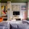 a living room with a fireplace