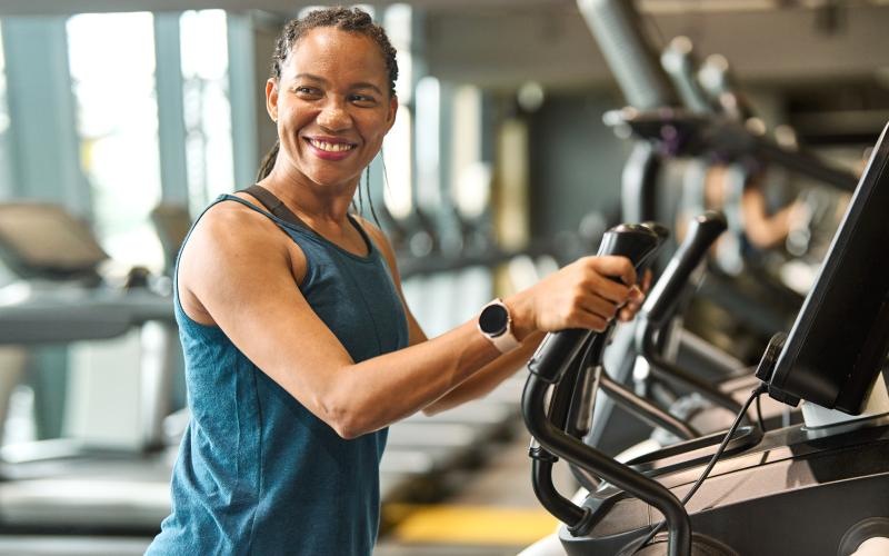 a person working out in a gym